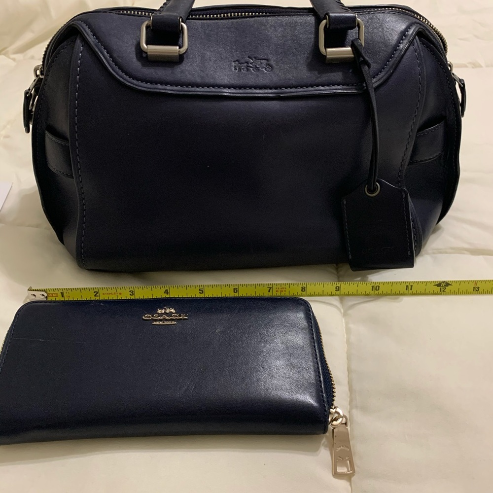 Coach Leather Bag & Matching Wallet (Gently Used)
